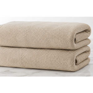 Set of 2 Beige Bath Towels