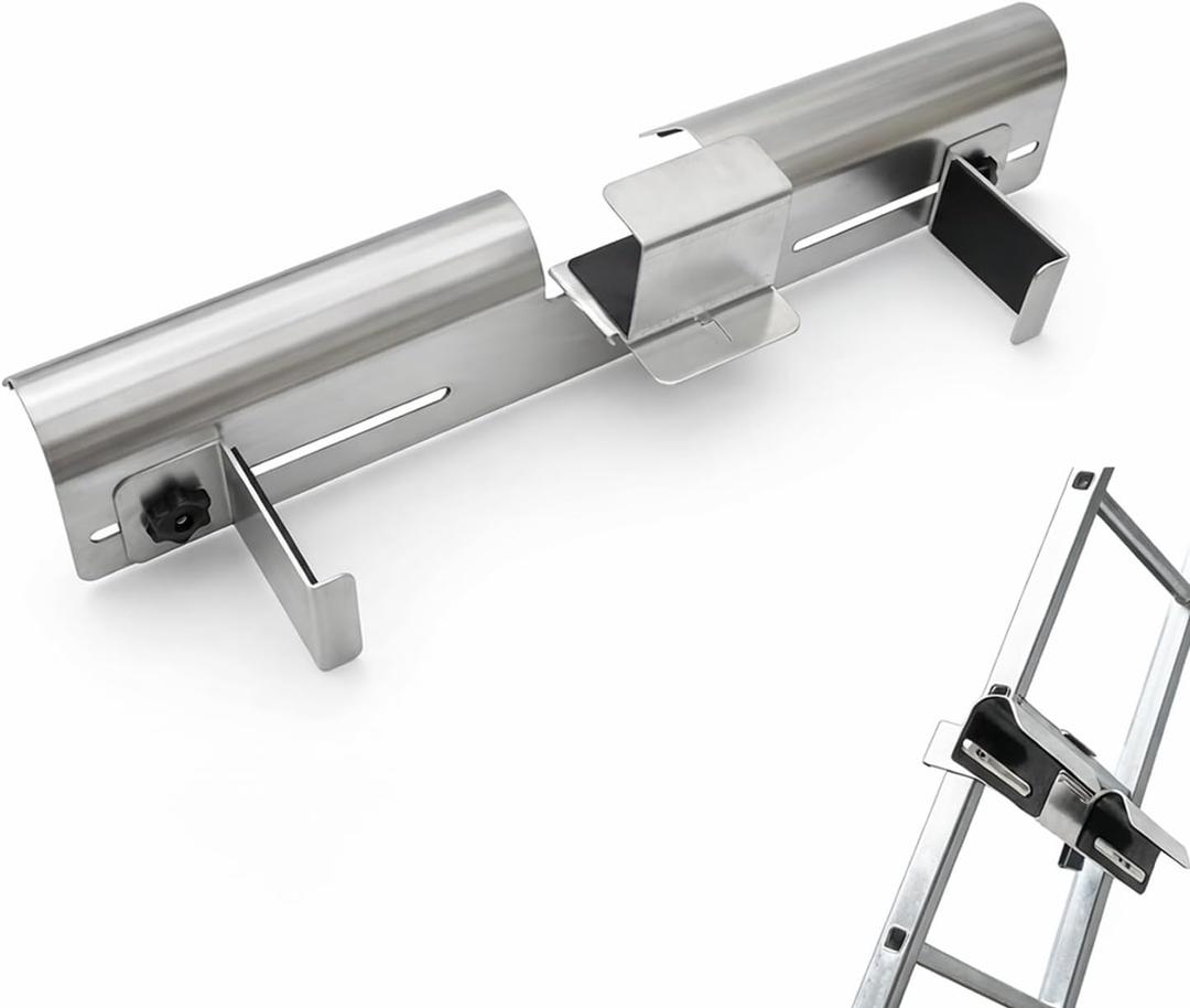 Premium Aluminum Gutter Guard for Ladders - Universal Ladder Stabilizer & Roof Protector - Prevents Gutter Damage & Enhances Safety - Fits Ladders Up to 18.9 Inches Wide