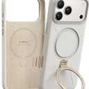 TORRAS Ostand Q3 Silicone for iPhone 17 Pro Max Case, Fit for MagSafe, 360 Spin Stand, Soft Liquid Silicone Cozy Grip, Camera Control, Protective Case for iPhone 17 Pro Max for Women, Ivory Gold