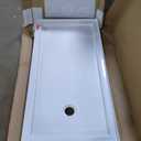 DreamLine SlimLine 30 in. D x 60 in. W x 2 3/4 in. H Right Drain Single Threshold Shower Base in White, DLT-1130602