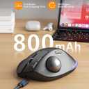 SABLUTE MAM1 Pro Ergonomic Wireless Trackball Mouse, Adjustable 0/18 Angle, Thumb Control, Quiet Clicks, 3 Multi-Device Bluetooth & USB Receiver, Rechargeable Mouse for Office, Windows Mac