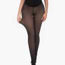 CHRLEISURE Women's Fleece Lined Tights - Fake Sheer Warm Pantyhose Thick Winter Leggings (Medium-Large)
