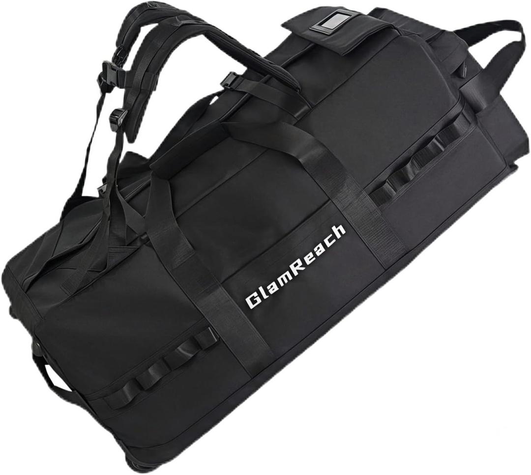 100L Rolling Duffle Bag with Wheels and Handle-Water Repellent Polyester, Duffle Bag for Travel with Hidden Straps, Travel Bag For Men & Women For Camping Sports Travel (Black)