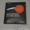 FULEN 2 Pack Picture Lights for Wall,Art Lights for Painting,Battery Operated Wall Sconce Rechargeable,LED Wall Light Cordless with Remote, Frame,Gallery,Dartboard Lights No-Drill,Black