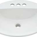 PROFLO PF19164 Rockaway 19" Oval Vitreous China Drop In Bathroom Sink with Overflow and 3 Faucet Holes at 4" Centers - White