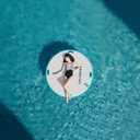 CALOBANA Water Hammock Inflatable Round Floating Ring, Lake Floats Raft Island Inflatable Dock Platform for Adults Pool River Beach Party