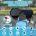 XL Universal Wind-Resistant Chair Umbrella Canopy, Extra Large Foldable UPF 50+ Sun Shade Attachment with Adjustable Clamp, Fits Most Beach, Camping, Lawn, Zero Gravity Chairs, Wheelchairs, 2 Pack