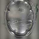 (Pack of 4) 18.1 inch x 13.8 inch Traditional Oval Floral Pattern Engraved Catering Silver Polishing Plated Serving Plate Mirror Tray Platter Metal Tableware Holiday Party Large FST-005