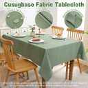 Sage Green Tablecloth, Faux Linen Waterproof & Stain Resistant Table Cloth Rectangle Table - Farmhouse Fabric Cover for Dining/Party/Wedding (Oblong, 60 x 84 Inch (6-8 Seats), Sage Green)