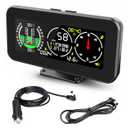M60 Car Inclinometer for Off-Road SUV Vehicles, MPH KMH GPS Speedometer with Compass, Multifunctional Digital HUD Level Tilt Gauge Angle Slope Meter with Coordinate Display