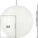 White Round paper lamp shade 50cm(19Inch) Chinses Lantern Pendant Lamp Shade,Large Foldable Lampshade, 19.69 inches