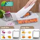 Geedel Vegetable Cutter, Onion Cutter Pro Food Chopper, Kitchen Vegetable Slicer Dicer Cutter Grater, Veggie Chopper with container for Salad Onion Potato Carrot (4 in 1, White)