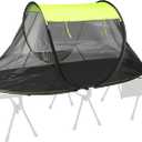Anbte Pop-Up Mosquito Net Tent for Camping, 1 Person Instant for Cot Ground | Instant Pop-Up Setup Bug Screen Tent, Portable Breathable Mesh Shelter For Camping Hiking Travel, 89" X 34" X 35", Green