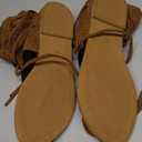 Women's Tassel Gladiator Flip Flops Sandals,Summer Retro Bohemian T-Strap Roman Open-Toe Sandals Casual Beach Flat Clip Toe Ankle Boots (8, Brown)