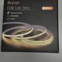 White Cob LED Strip Lights with Remote, Warm Lighting, Rope Lights Indoor, Cuttable Led Light Strips for Mirrors, Shelves, Cabinets, Living Room, Bedroom, 16.4ft 3000K Dimmable