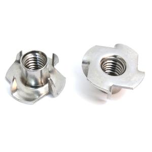 Stainless Steel T-Nuts, 3/8"-16 Inch, (10 Pack), Anti Corrosion Threaded Insert, Choose Size/Quantity, by Bolt Dropper, Pronged Tee Nut. (3/8"-16 x 7/16")
