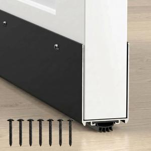 Raytano Aluminum U-Shape Door Sweep, 1-3/4 x 36 Metal Weather Stripping Seal with Kick Plate, Under Door Gap Filler, Door Draft Stopper for Bottom of Doors Exterior/Interior (Black, 36", 1 Pack)