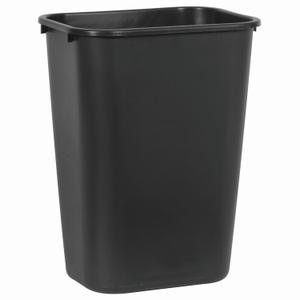 Rubbermaid Commercial Wastebasket Trash Container, 41QT/10.25 GAL, Plastic, Black, Stackable Trash Can for Bedroom/Bathroom/Office, Fits Under Desk/Sink/Cabinet