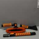 METOWARE 44'' Snow Brush and Ice Scrapers for Car Windshield, Extendable Snow Brush for Car with Ergonomic Foam Grip and 360 Pivoting Brush Head for Car SUV Truck (Orange)