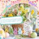 Thenshop Easter Wooden Blocks Stacking Game Tumbling Tower and Balance Games Bunny Table Decorations Wooden Stacking Game Indoor and Outdoor Play Bunny Stack Ideal Decor for Family Gathering