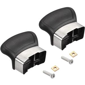 2 Pcs Matte Black Replacement Handles for Single-Hole Pots and Pans, Heat-Resistant Short Side Handle with Screws for Pressure Cooker, Steamer & Sauce Pan