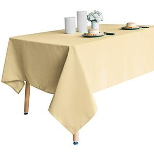 Obstal 210GSM Rectangle Table Cloth, Water Resistance Microfiber Tablecloth, Decorative Fabric Table Cover for Outdoor and Indoor Use (Champagne, 60 x 102 Inch)