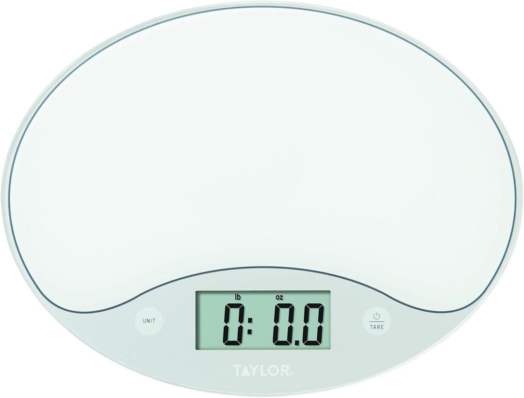 Taylor 11lb Slimline Digital Kitchen Food Scale, 11 Lb, White