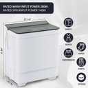 Portable Washing Machine, Twin Tub 18.7 Lbs Capacity, Washer(14.3 Lbs) and Spinner(4.4 Lbs) Combo, Compact Laundry Washer for Home, Apartment, Camping, RVs and Dorms, Black/White