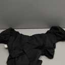 COOUFE Women's Crop Tops Ruffle Short Sleeve Tie Back Summer Off Shoulder Top Blouse, M