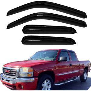 Side Window Visors rain Guards Vent Deflectors for 99-06 Chevy Silverado & GMC Sierra 1500/2500/3500/2500HD Extended Cab,2007 Classic Body Vent Rain Guard Sun Shade Visors,Dark Smoke 94044