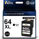 64XL Black Ink Cartridge Remanufactured for HP Ink 64 64 XL Ink 1 Pack Work for Envy 7855 7858 7155 7800 6252 6255 7100 7164 7200e 7955e 7900e Tango X Printer (1 Black)
