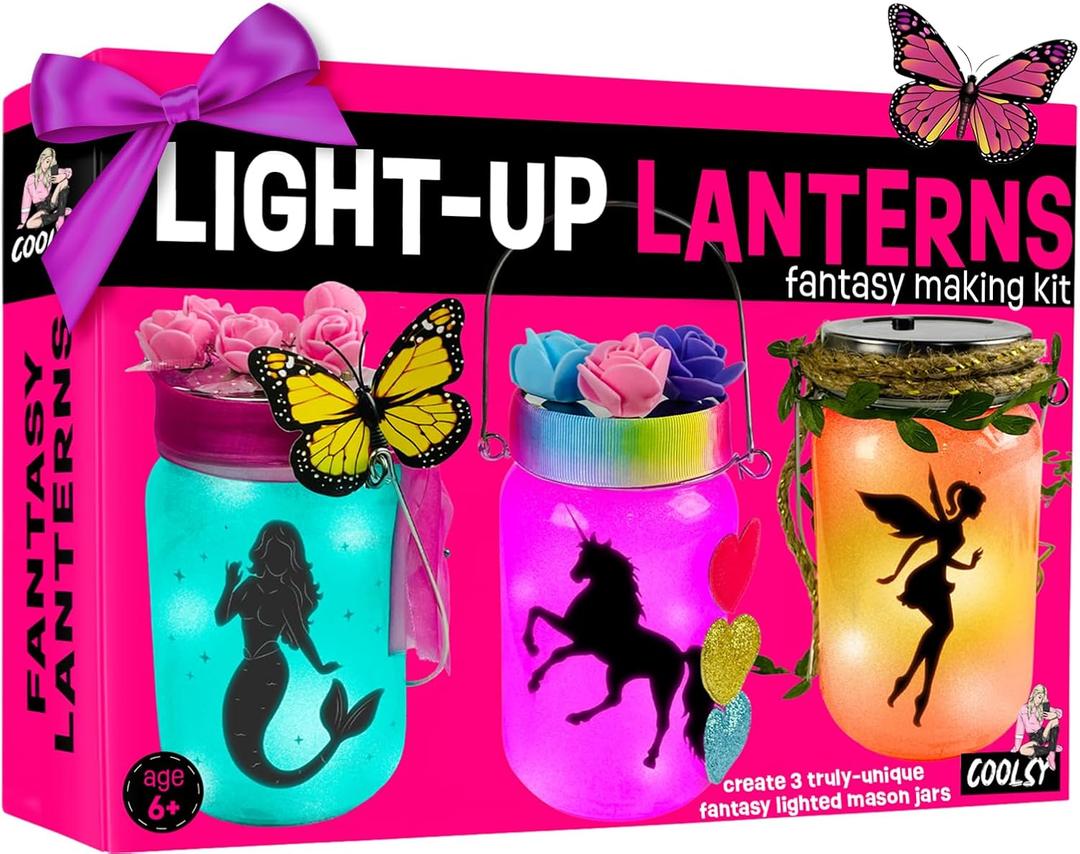 Light-up Unicorn Fairy & Mermaid Lanterns Craft Kit  Christmas Gifts for 8 9 10 11 12 Year Old Girls - Creative Art Girl Toys 8-10 Years Old and Up - Craft Kits for Girls Ages 8-12 - Tween Gift Ideas