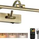 Tassuowell Wireless Picture Lights for Wall,12 Inch Battery Operated Picture Light,3CCT Dimmable Lights for Pictures on Wall with Timer and Remote for Display Photo Frame (Antique Bronze, 12inch)