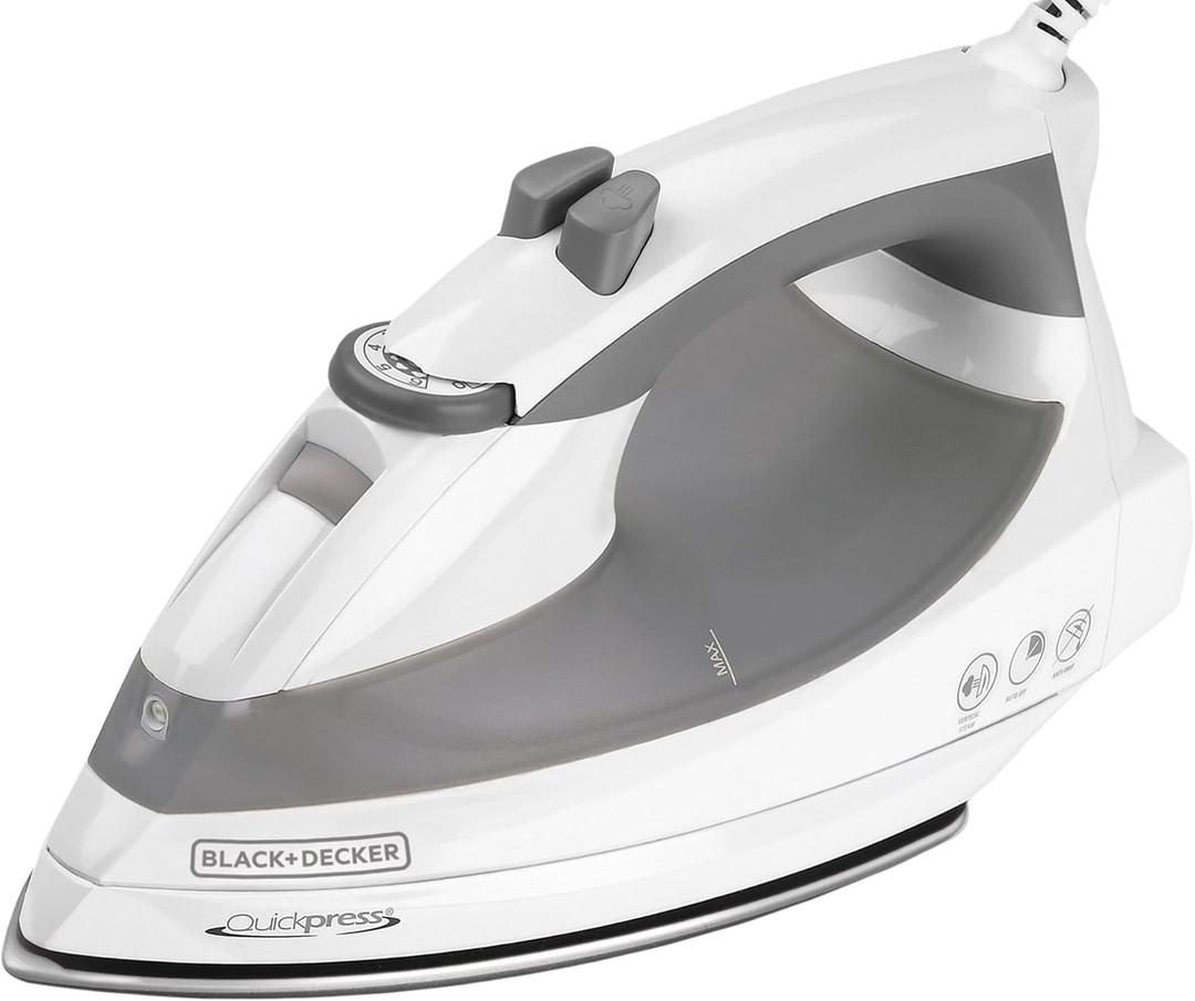 BLACK+DECKER Black & Decker F976 Quickpress Iron with Smart Steam Technology, White/Silver