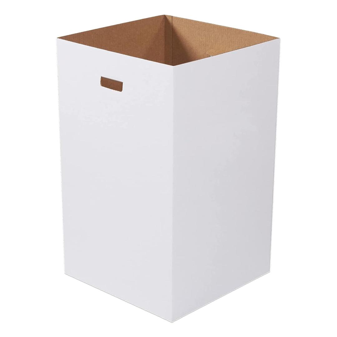 BOX USA 40 Gallon 18"L x 18"W x 30"H 10-Pack Cardboard Trash Cans and Recycling Bins, Reusable or Disposable Pop Up Garbage Boxes for Parties, Outdoor Events, Heavy Duty, Plain