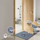 Yancorp 2.46'X4'Ultra Thin Big Bathroom Rugs,Low Profile Bath Mat Non Slip Fit Under Door Absorbent Shower Sink Washable Large Indoor Door Mat Entrance