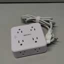 Surge Protector Power Strip - CHCORE 5Ft Braided Extension Cord with 8 Outlets with 4 USB (2 USB C) Charging Ports, Flat Plug Multi Plug Outlet Extender Charging Station for Home Office, ETL, White