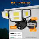 Abovizo 90W Flood Lights Outdoor, 10000LM Dusk to Dawn Outdoor Lighting, IP65 Waterproof, 6500K Daylight, 4 Heads LED Security Light for Garage, Yard, Porch (Black)