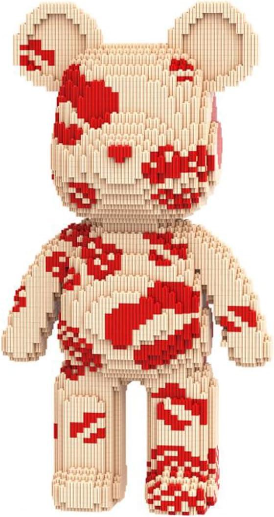 PIANTION Animal Red Lips Graffiti Bear Micro Building Blocks Set(6000PCS XQ005) 16.9in High Series,Gifts Suitable for Adults