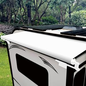 RV Slide Out Awning Kit - Modular Camper Slide Topper for 5th Wheels, Travel Trailers and Motorhomes - White, 8'9'' (8'1'' Fabric)