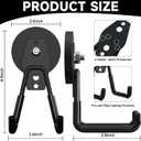 Magnetic Hooks Heavy Duty 4 Pack - 66mm Large Strong Magnet Hooks with Anti-Slip Rubber Coating for Garage, Workshop, Garden Tools, Power Drill, Pegboard (Black, Large)
