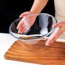 4.7QT Large Glass Mixing Bowl Clear Glass Salad Cooking Bowls for Sourdough, Salad and Storage Prepping and Baking