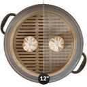 Prime Home Direct Bamboo Steamer Silicone Liners 12-Inch | 6 Count | BPA Free | Reusable & Non Stick for Air Fryer, Dumpling Food Steam Pot & Dim Sum Steaming | Round Mesh Parchment Baking Sheet Paper