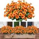 LANKAMO 8 Bundles Sunflowers Artificial Flowers Fake Mums Flowers Outdoor UV Resistant No Fade Fall Plants Faux Silk Daisy Indoor Home Wedding Garden Office DIY Décor(Yellow)