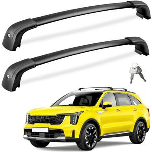 FengYu 300lb Lockable Roof Rack Cross Bars Compatible with 2021-2026 KIA Sorento&Sorento Hybrid with Flush Side Rails, Heavy Duty Aluminum Roof Rails Crossbars Cargo Bars Canoe Rooftop Black Luggage