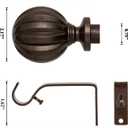 Curtain Rod,Window Curtain Rods for Windows Easy Installation,Adjustable Decorative Curtain Rod 3/4 Inch Diameter Single Window Curtain Rod Set, 66 to 120 Inches, Brown