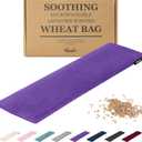 Qomfor Microwave Heating Pad - Large Microwavable Wheat Bag Heat Pack for Neck and Shoulders, Pain Relief, Back Pain, Arthritis, Period Cramps - Reusable Lavender Heating Pad (Purple)