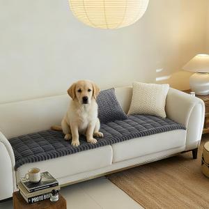 WRWWRW Couch Covers for 3 Cushion Couch Sofa Pet Friendly,Non-Slip Sofa Cover Washable (27.6" x 59", Bg-dark Gray)