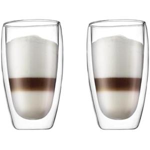 Bodum 15oz Pavina Double Wall HighHeat Borosilicate Glass, Set of 2, Clear