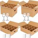 4 Pack Kitchen Moving Boxes with Divider and Handle Kits Included 15 x 12 x 10 Inch 2 Wine Glass Packing Box 17.7 x 13.4 x 5.7 Inch 2 Mug Kitchen Moving Boxes